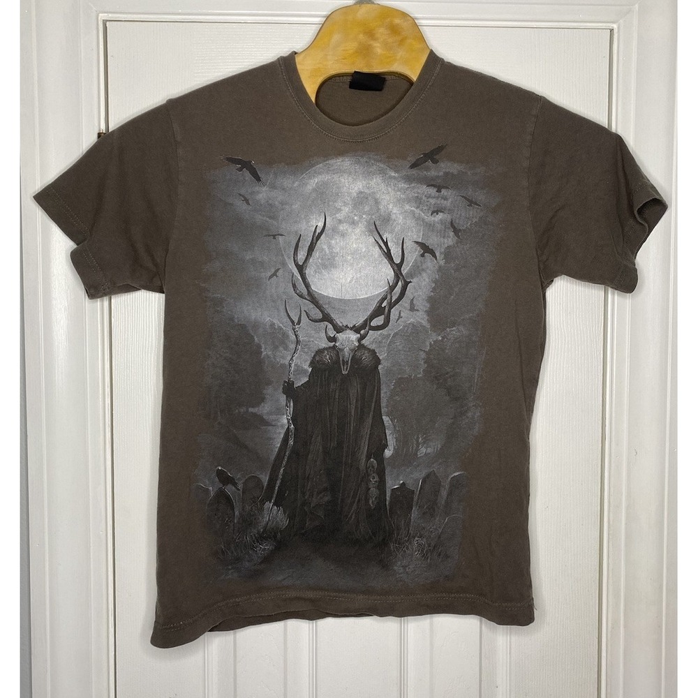Spiral‎ Direct Mens Horned Spirit T-Shirt Brown Medium